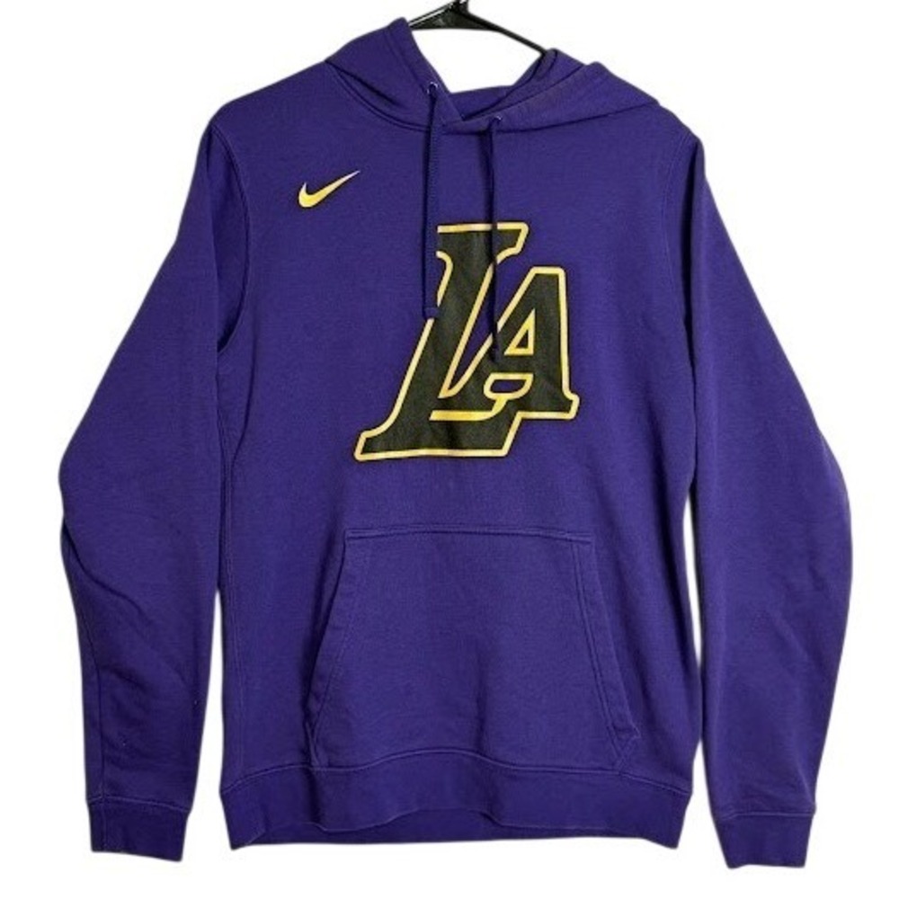 Nike Los Angeles Lakers Hoodie Mens Small Purple NBA Basketball Pullover LA Logo